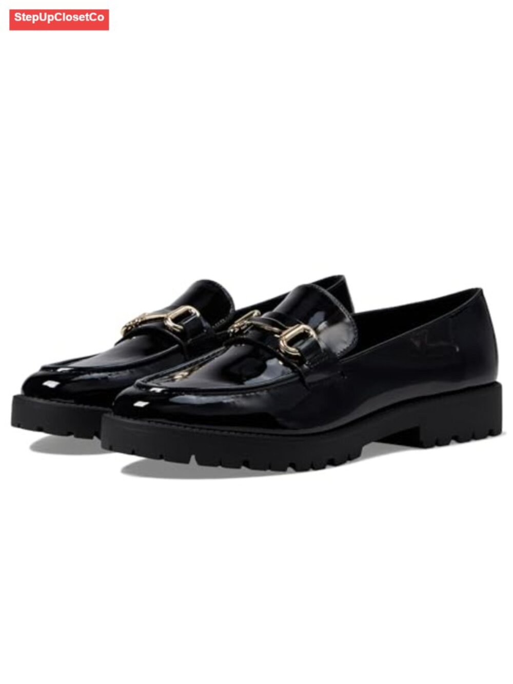 Bandolino Franny Women's Lug Sole Loafer Gold Hardware Cushioned Slip-On 1.18